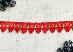 Кружево плетеное, ш. 2,5 см, красный