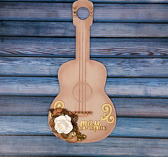 Доска деревянная для росписи и декупажа, фигурная. Дизайн гитара
