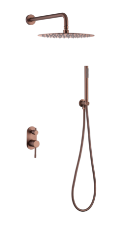 Boheme 464-CB Смеситель встроенный + верхний+ ручной душ Uno COPPER BRUSHED