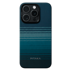 Чехол из арамидного волокна с поддержкой MagSafe PITAKA Fusion Weaving MagEZ Case 5 для iPhone 15 Pro, Moonrise (Восход Луны)