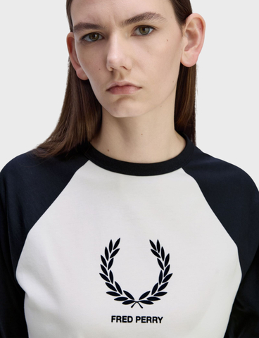 Лонгслив FRED PERRY Flock Print T-Shirt