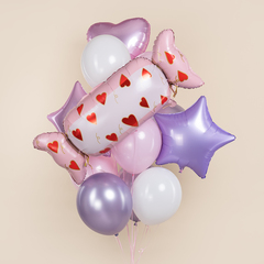 К Фигура, Конфета, Сердечки, Розовый, 41''/104 см, 1 шт. (в упаковке)