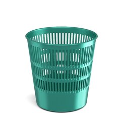 
          Корзина для бумаг ERICH KRAUSE, сетчатая, круглая, пластик, бирюза, 9л.,"Ice Metallic"