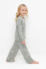 пижама  для девочки  К 1622/горный шалфей,гуси