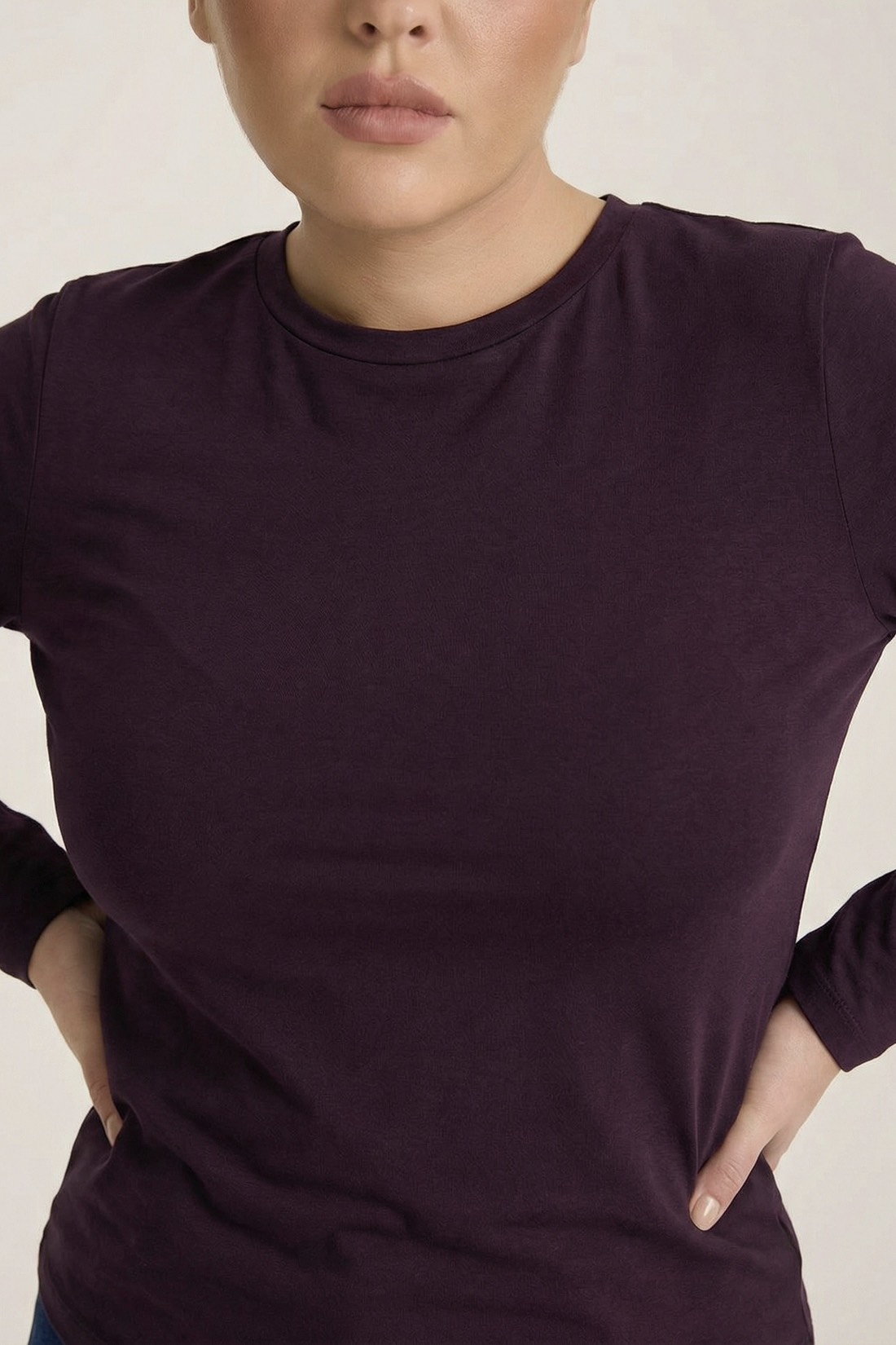 Лонгслив из трикотажа, инжир