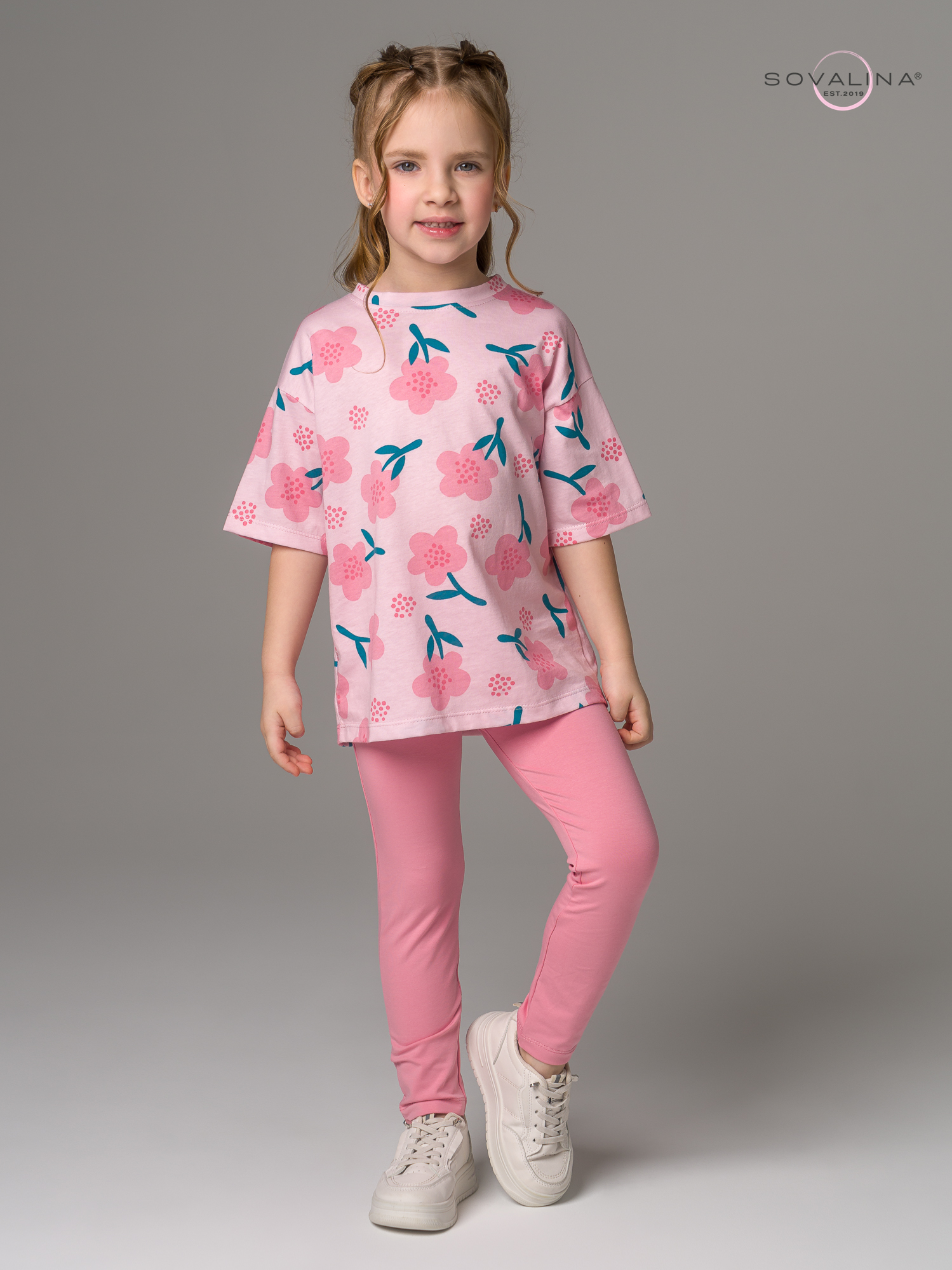 Костюм Мун незабудки на пудре-пудра