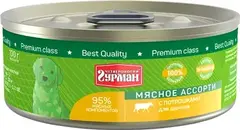 Четвероногий Гурман консервы для щенков (мясное ассорти с потрошками) 100г