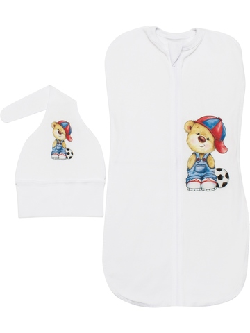 Пеленка-кокон на молнии "Мишка с мячиком"