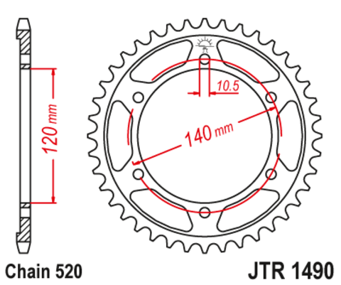 Звезда ведомая JTR1490 43