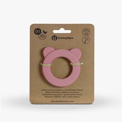 Damaq qaşıyıcı\PETITE&MARS Silicone teether with rattle Beary Dusty Rose 0m+