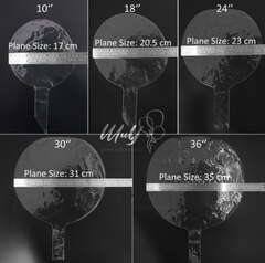 К Deco Bubble (Бабл), 10''/20 см, Прозрачный, Плоский, 5 шт. (В черной упаковке)