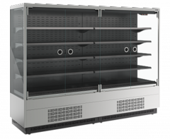 Витрина холодильная Carboma Cube 2 FC20-07 VM 2,5-1 0300 LIGHT фронт X0 бок металл (версия 2.0) (9006-9005)
