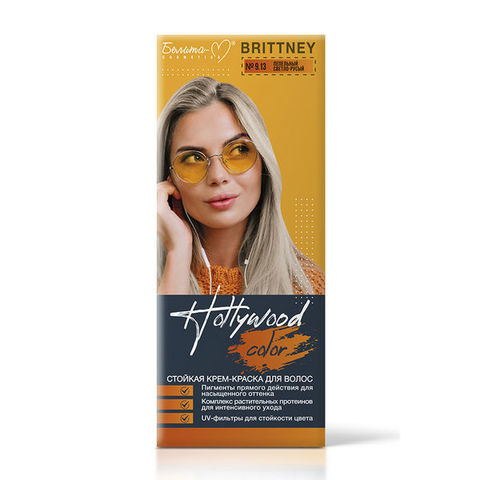 Стойкая крем-краска для волос Hollywood Color  Тон Brittney №9.13 пепельный светло-русый