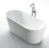 BelBagno BB202-1500-750 Отдельностоящая, овальная акриловая ванна в комплекте со сливом-переливом цвета хром 1500x750x600