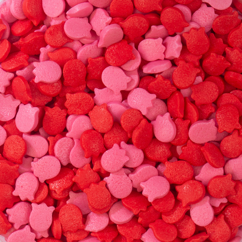 Посыпки кондитерская фигурная Тюльпаны красно-розовые 100 г