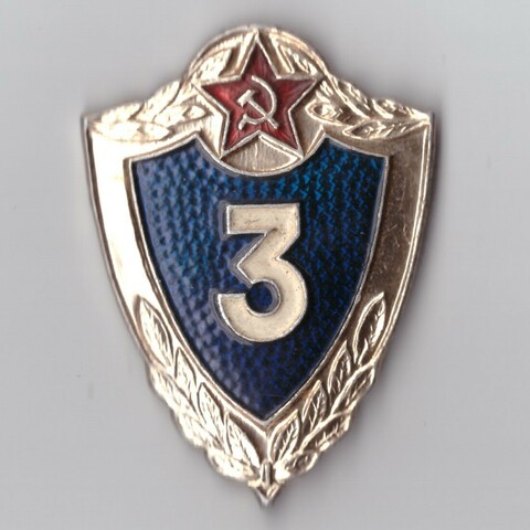 Знак Солдатская классность 3. На заколке.