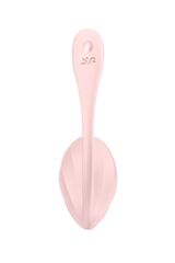 Розовое виброяйцо Ribbed Petal с пультом ДУ - 