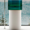 Раковина отдельностоящая прозрачная ABBER Kristall AT2701White-Aquamarin-H белый/бирюзовый