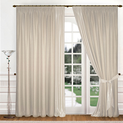 Шторы в гостиную 180*270/2 шт. рогожка + софт К311-1 крем