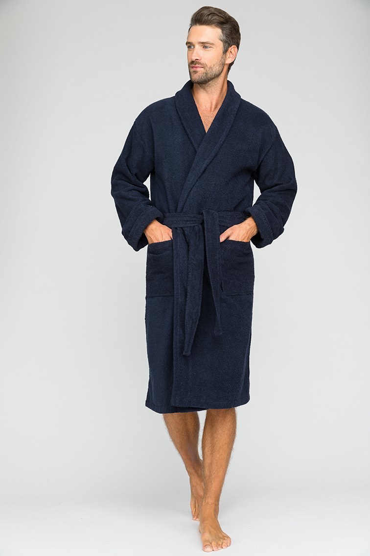 Халаты мужские Мужской банный халат King Power 303 синий 303син.jpg