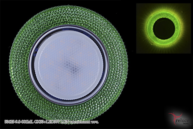 Светильник точечный встраиваемый 53625-9.0-001ML GX53+LED3W LGN Зелёный по кругу Теплое свечение