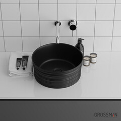 Раковина матовая Grossman GR-3025ВМ черный