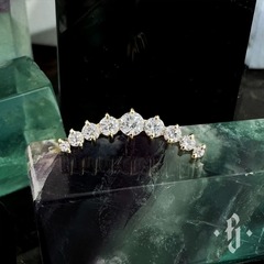 Кластер "Nine Stones" - Желтое золото - White CZ