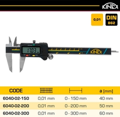 Штангенциркуль электронный ШЦЦ-1-300/60мм 0,01мм DIN862 Kinex 6040-02-300