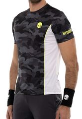 Теннисная футболка Hydrogen Camo Tech T-Shirt - anthracite camuflage/yellow fluo