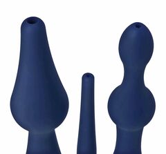 Набор из 3 универсальных насадок для анального душа Universal 3 Piece Silicone Enema Attachment Set - 