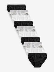 Трусы для девочки Next K94-741, 10 шт., Черный, Серый, Белый