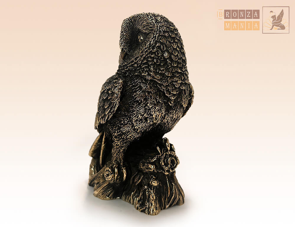 Загадочное существо на деревянном пни - снимок совы на пне фигура.