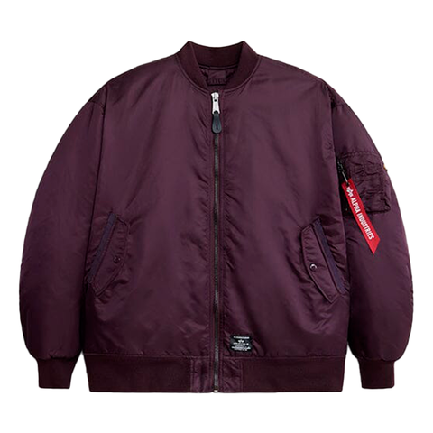 Бомбер Alpha Industries Oversized MA-1 Mod Bomber Jacket W Berry (Бордовый)