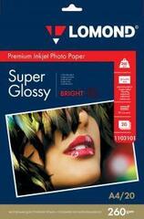 Суперглянцевая ярко-белая (Super Glossy Bright) микропористая фотобумага Lomond для струйной печати, A4, 260 г/м2, 20 листов (1103101)