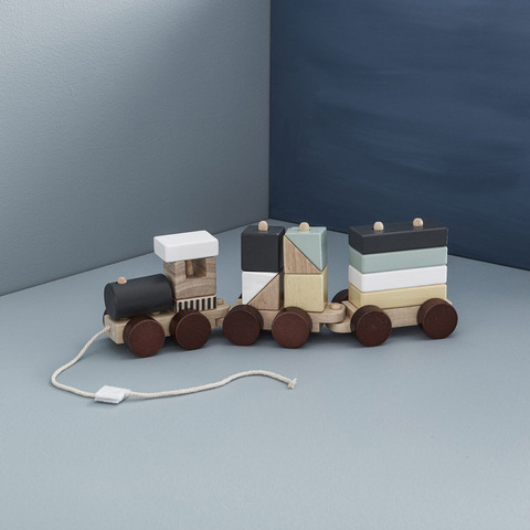 Деревянный Поезд Kid's Concept с Блоками