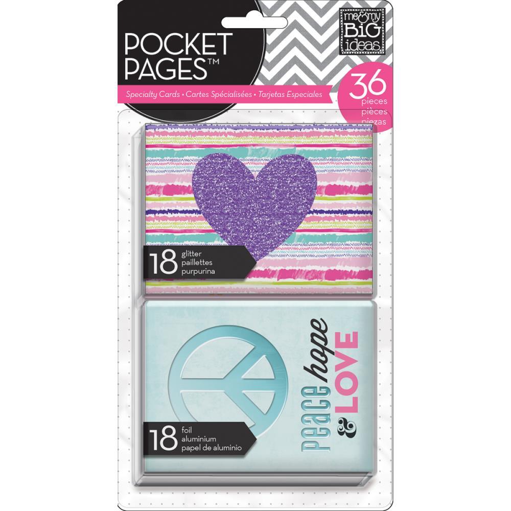 Набор карточек для Project life - Me & My Big Ideas Pocket Pages Specialty Cards - Tween Purple Heart-  36 шт