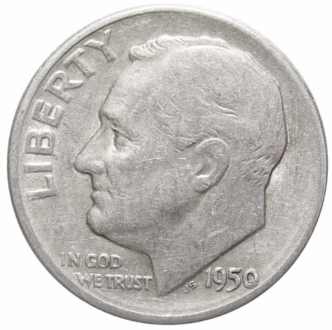 1 дайм (10 центов) 1950. США (D) VF Серебро