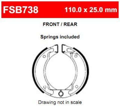 FSB738A Тормозные колодки барабанные MOTO, коробка 2 шт  (FSB738EF)