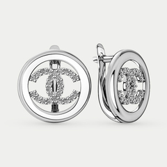 Серьги золотые с фианитами