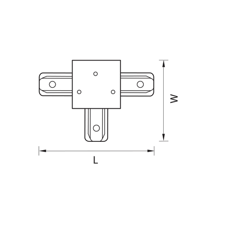 Соединитель T-образный однофазный для встраиваемых треков Barra Lightstar 501136