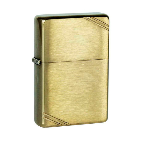 Зажигалка Zippo с покрытием Brushed Brass, латунь/сталь, золотистая, матовая, 36x12x56 мм