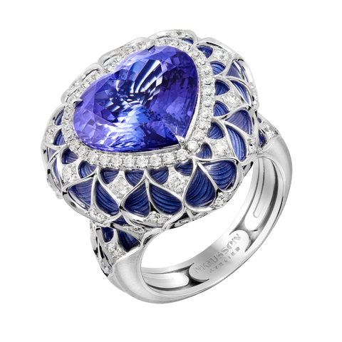 Кольцо с Танзанитом и Бриллиантами, R0201-0/2