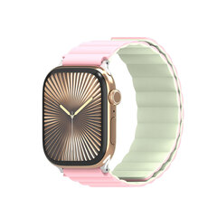 Ремешок магнитный двухсторонний от Dux Ducis для смарт часов Apple Watch размером 38, 40, 41 и 42мм, серия SD Series (два цвета Light Pink и Light Green)