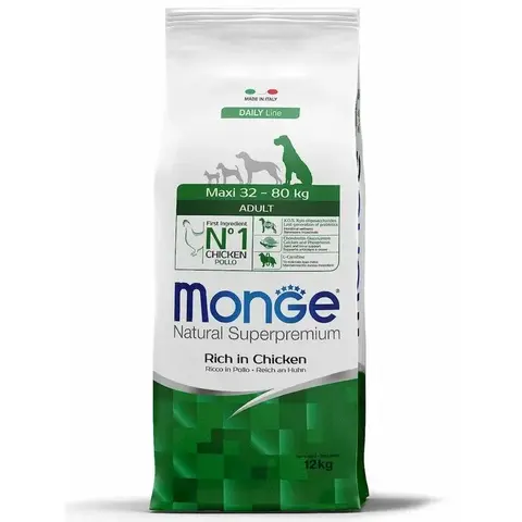 Корм для собак Monge Dog Maxi Adult – Курица с рисом. Для взрослых собак крупных пород 12 кг