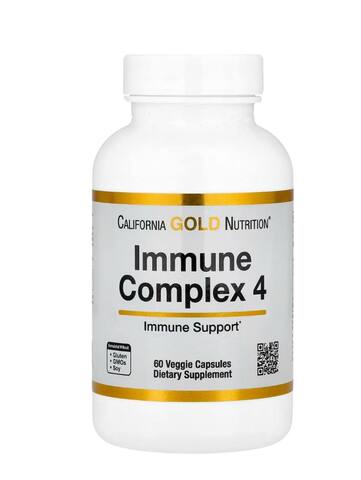 California Gold Nutrition, Immune4, средство для укрепления иммунитета, 60 растительных капсул