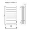 AZARIO PARMA AZ10858 Полотенцесушитель электрический 500/800 8 секций, диммер справа, хром