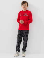 270004C-15 Пижама для мальчика (футболка с длинным рукавом, брюки), Красный