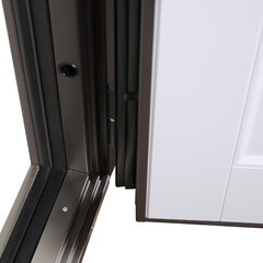 Входная дверь уличная АСД с терморазрывом 3К Норильск муар коричневый / Белый матовый