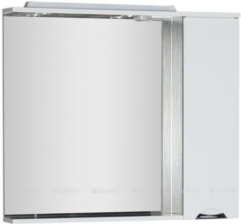 Aquanet 173996 Компл.3 - Зеркало Гретта 100 цв.венге (фасад белый) (173996)