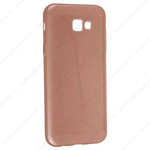 Накладка пластиковая перфорированная для Samsung Galaxy A7 A720 2017 розовый
